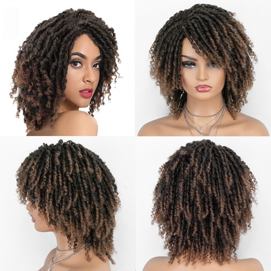 Dreadlock Twist Wigs for Black Women Braided Faux Locs Crochet Hair