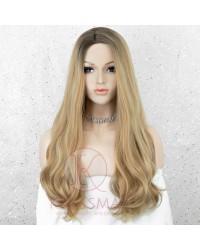 Ombre Blonde Long Wavy Synthetic None-Lace Wig