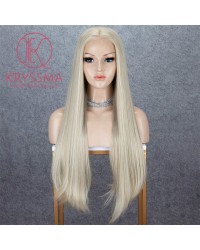 Blonde Lace Front Wig with Free Deep Parting Blonde 150% Density Glueless Natural Looking Long Straight Wigs Heat Resistant