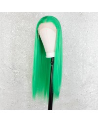 K'ryssma Women's Green Wig Long Straight Wig for Women Girl Cosplay Party Synthetic Wig Included 22 inches 