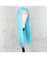 K'ryssma Fashion Blue Wig Long Straight Synthetic Wig with Middle Part Blue Wigs for Women Heat Resistant 22 inches