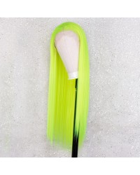 K'ryssma Women's Yellow Green Wig Long Straight Wig for Women Girl Cosplay Party Halloween Wig Cap Included 22 inches (Yellow Green)