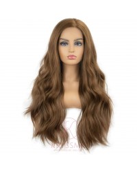Brown Wavy Lace Front Wigs  22 Inches