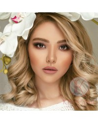  K'ryssma Blonde Bob Wig Ombre Synthetic Wigs with Dark Roots Blonde Ombre Short Wavy Wig for Women Heat Friendly