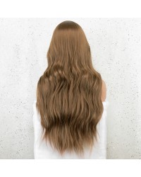  K'ryssma Brown Wig for Women Natural Looking Long Wavy Brown Synthetic Wig 22 inches
