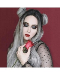 Kryssma Ombre Silver Gray Long Natural Straight Lace Front Wig 22 Inches