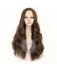 Brown Long Wavy Synthetic Lace Front Wigs 22 inches