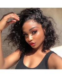Natural Black #1B Lace Front Wig 99j Curly Synthetic Wigs Glueless Heat Resistant Short Wig For Women