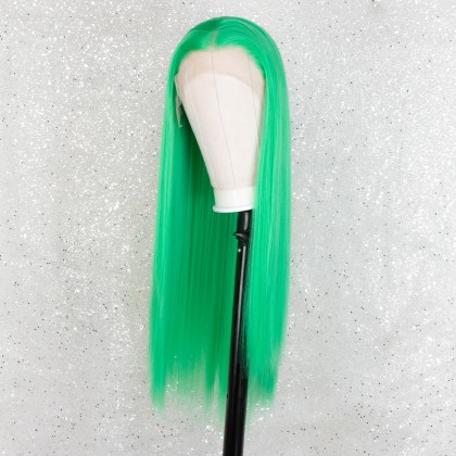 K'ryssma Women's Green Wig Long Straight Wig for Women Girl Cosplay Party Synthetic Wig Included 22 inches 