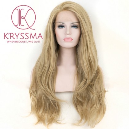 Natural Looking Ash Blonde Synthetic Lace Front Wigs