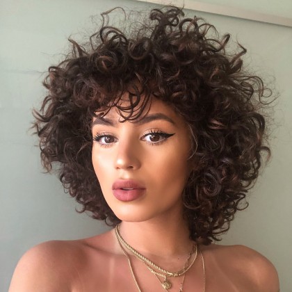 Short Bob Brown None Lace Synthetic Wig for Women 8 inches