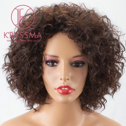 Short Bob Brown None Lace Synthetic Wig for Women 8 inches