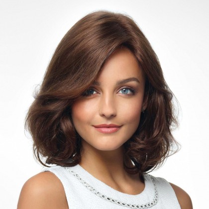 Brown Short Wavy Bob Synthetic Wig 12 Inches