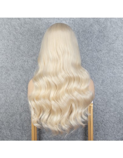 K'ryssma Light Blonde Lace Front Wig Long Synthetic Wigs for Women Wavy Blonde Wig